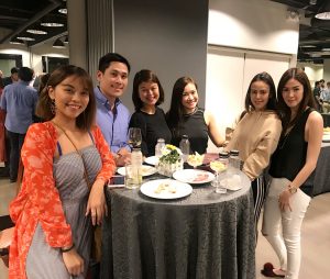 Here we are enjoying the hors d'oeuvres served at the launch! L-R Lexie Puzon, Macky Coronel, May Liwanag, Lyn Martinez, Janina Manipol, and Me.